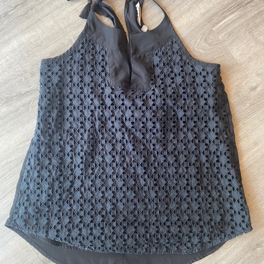 Athleta black layered tank top size Small